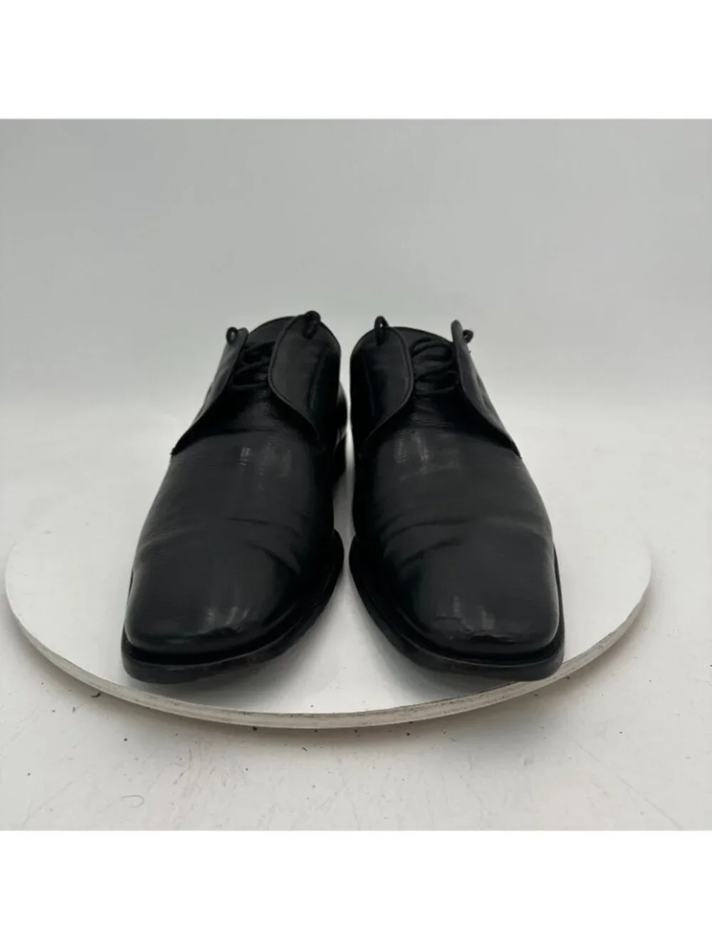Gucci Men Size UK 8D US 8.5 Black Leather Plain Toe Derby Dress Shoes